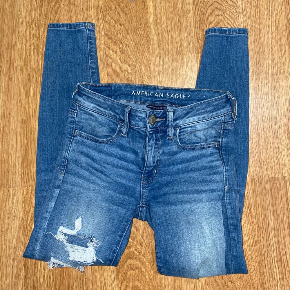 American Eagle ripped jeggings